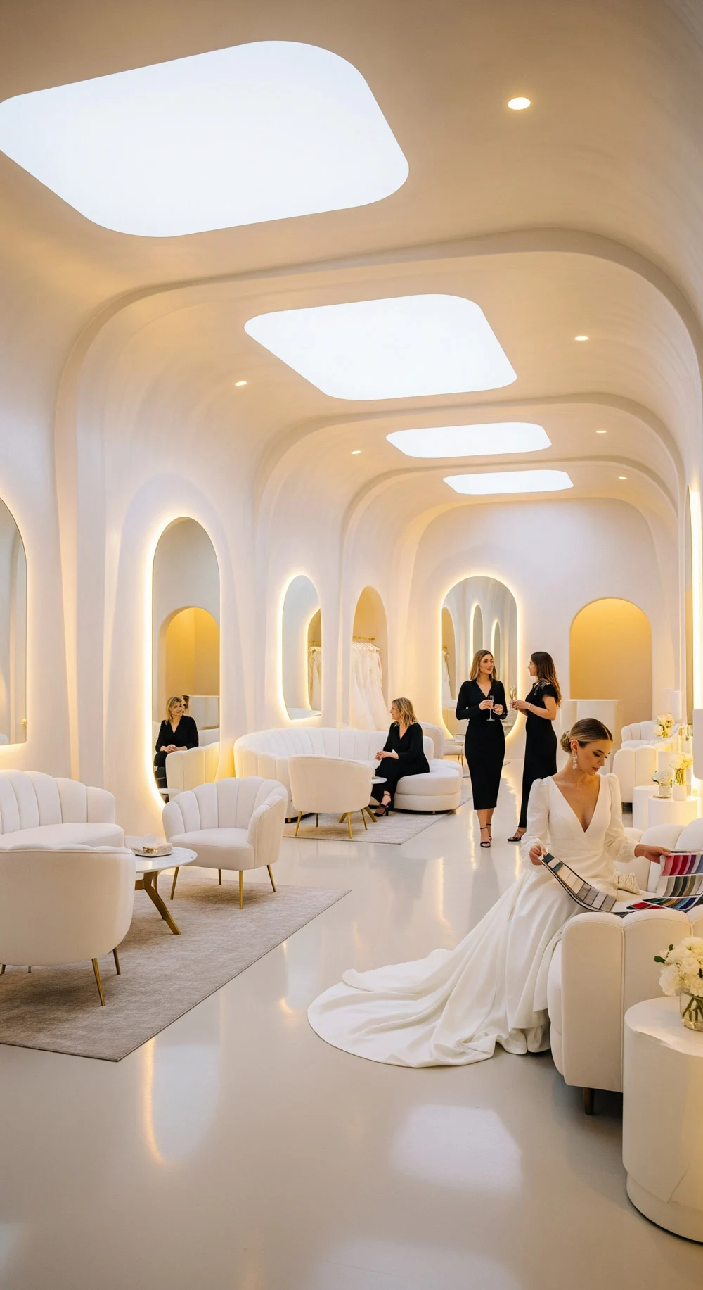 Conceptual Women's Beauty Salon — Salon beneath soft ceiling openings