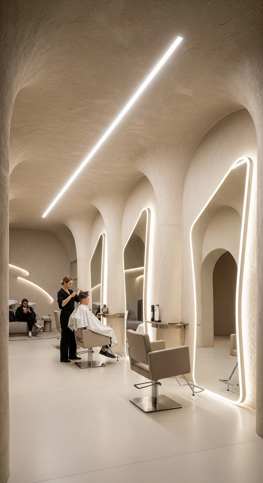Conceptual Women's Beauty Salon — Continuous interior surfaces