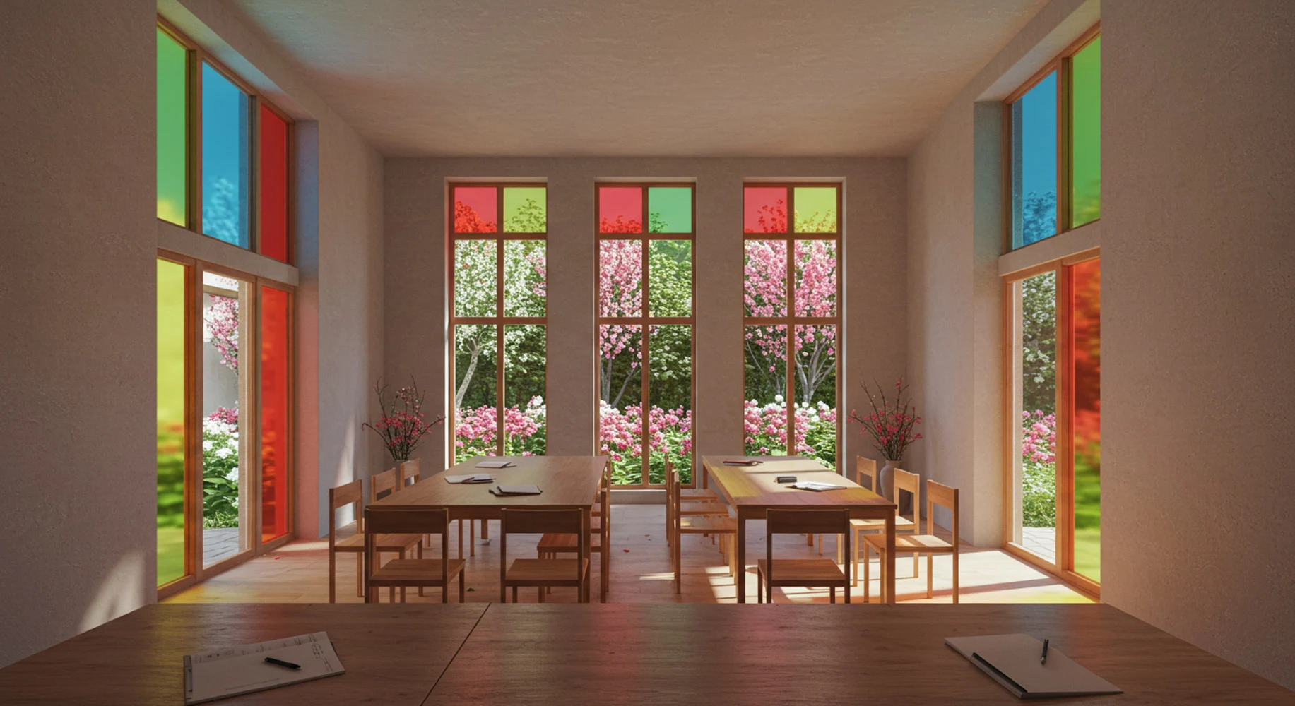 Persian Literature Center — Coloured light in the reading room
