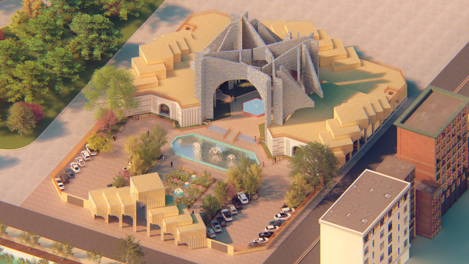 Persian Literature Center — Aerial study of the cultural complex