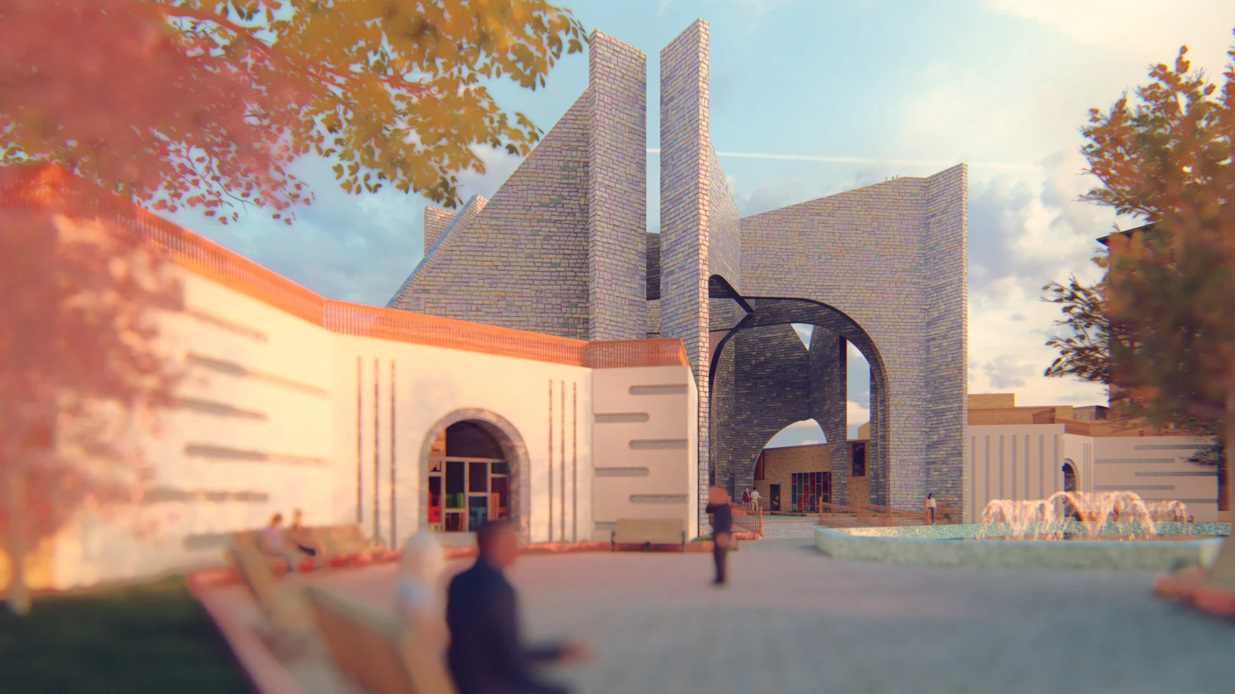 Persian Literature Center — Street-level entrance study